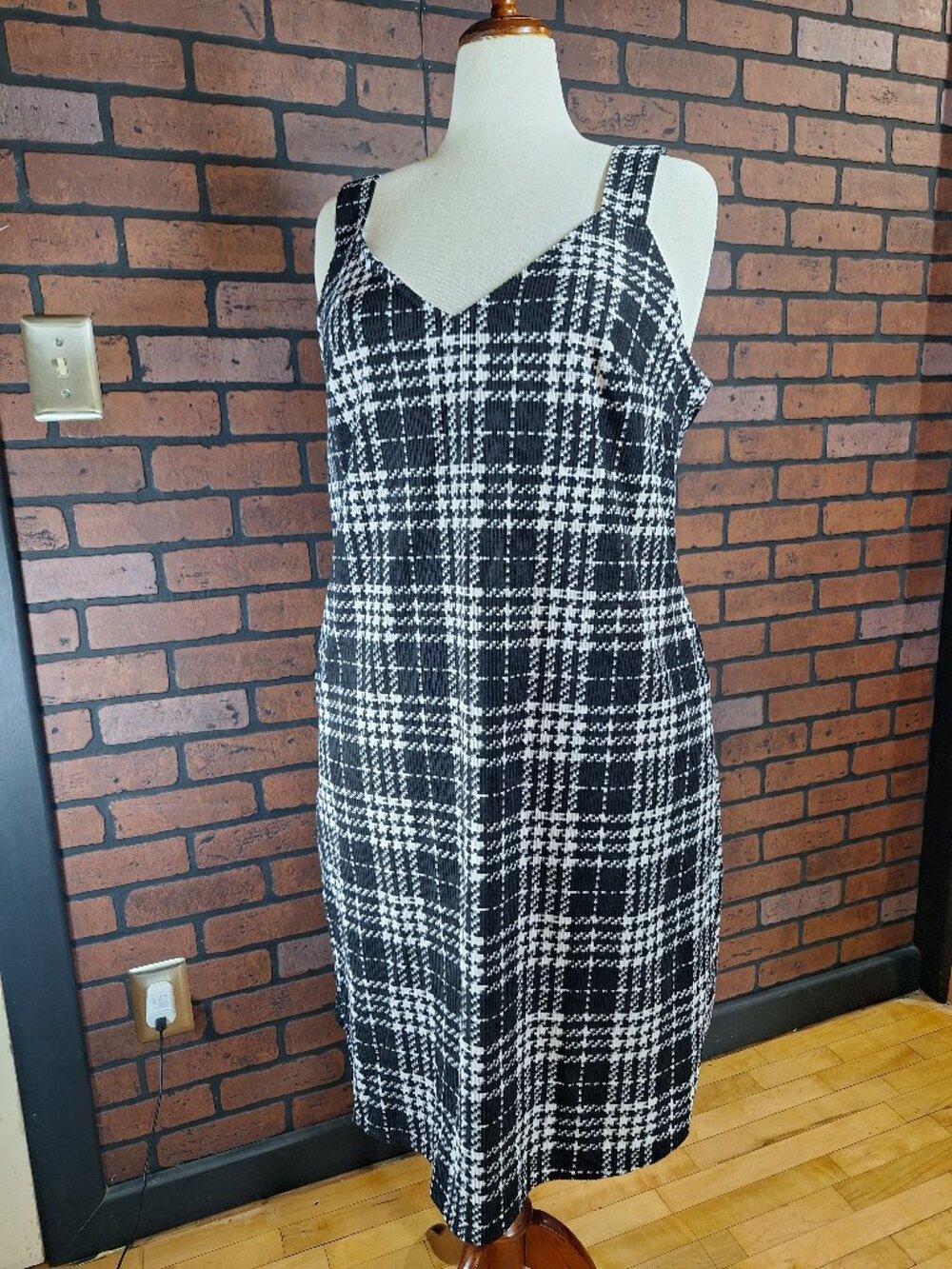 Corduroy Plaid Pocket Cami Dress